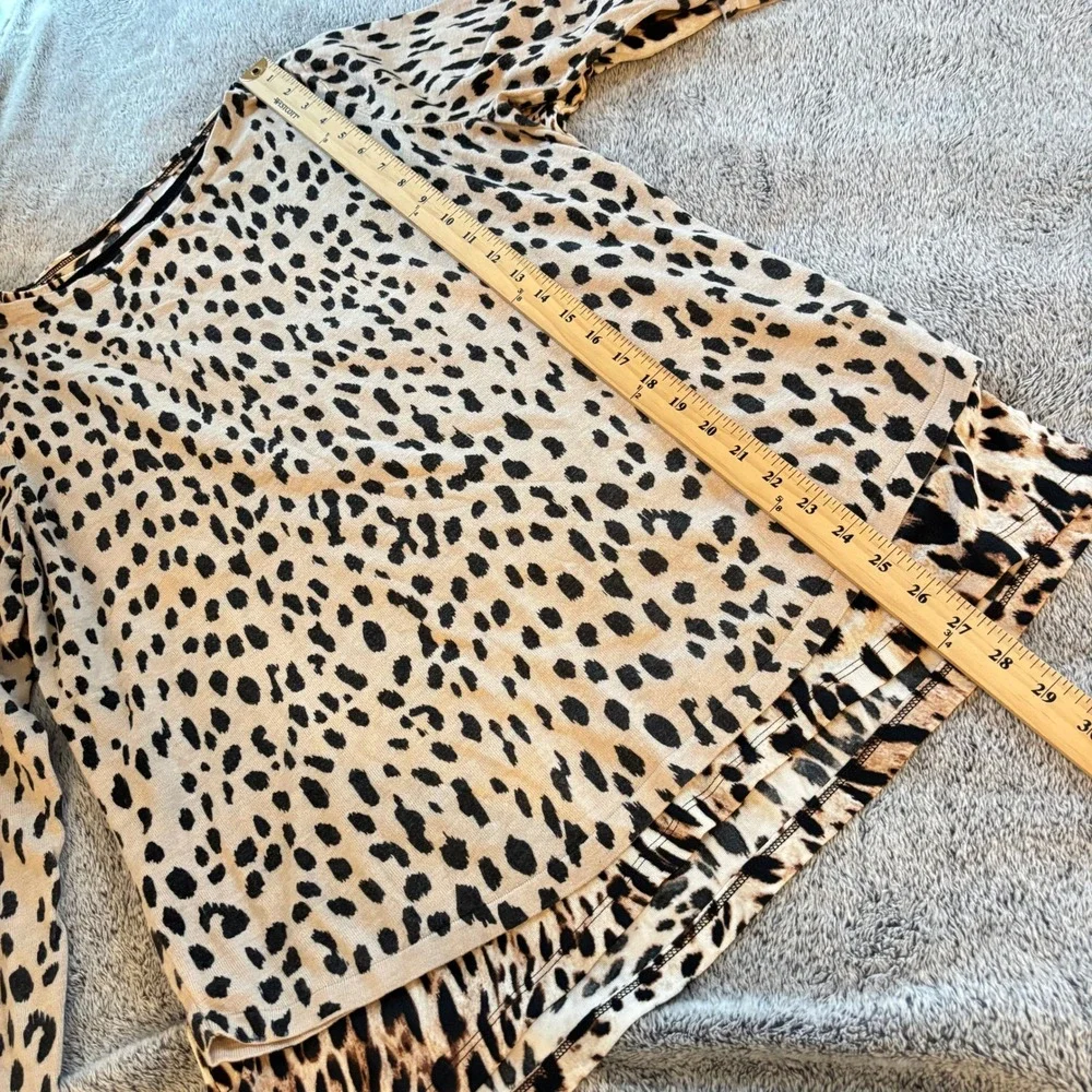 2 Chicos Womens Sweater Large Leopard Animal Print Bundle Classic Mob Wife 20115 - Picture 11 of 13